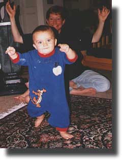 Taking my first steps. December 17, 1999