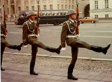 East German guards marching