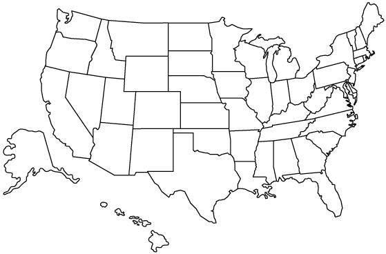 Outline Map Of The United States With Labels