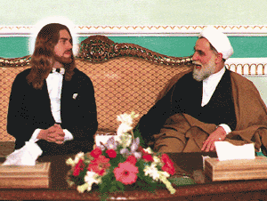 Above: Christ (left) consults with his new spiritual advisor, the Righteous Hassan Abdul al-Aziz.