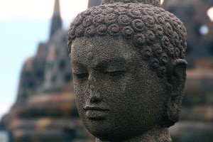 Buddha head at Borobudur